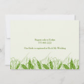 の結婚ガウン、牧草地のシャムロック、ブライダルシャワー 招待状 (裏面)