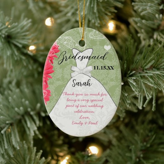 の結婚ガウンBridesmaidガーベラデイジー選択カラー セラミックオーナメント (ツリー)