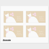 の結婚ガウンPink Beige 'Bride and Groom' 長方形シール (シート)