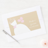 の結婚ガウンPink Beige 'Bride and Groom' 長方形シール (封筒)