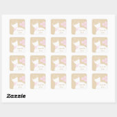 の結婚ガウンPink Beige 'Save the Date'スクエア スクエアシール (シート)
