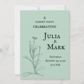 の結婚ガーデンパーティー | Blue Green Sage 招待状 (正面)