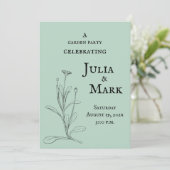 の結婚ガーデンパーティー | Blue Green Sage 招待状 (スタンド正面)