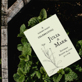 の結婚ガーデンパーティー | Yellow Sage 招待状