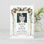 の結婚キャノピーアーチ水の色の緑の森フローラ セーブザデート (スタンド正面)