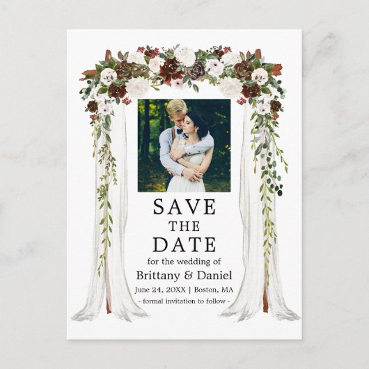 の結婚キャノピーアーチ水の色の緑の森フローラ 案内ポストカード (正面)