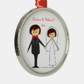 の結婚キャラクターパーソナライズされたオーナメント(C2) メタルオーナメント (右)