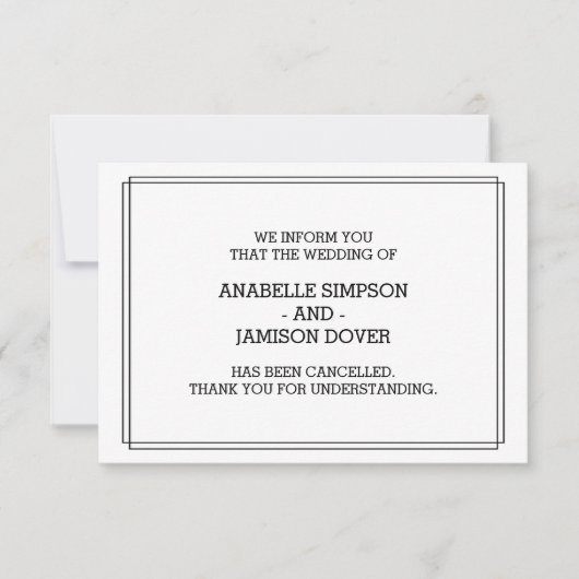 の結婚キャンセルカード 案内状 (正面)