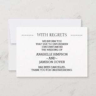 の結婚キャンセルカード 案内状