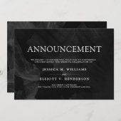 の結婚キャンセルメッセーフォーマルジ黒 招待状 (正面/裏面)