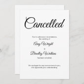 の結婚キャンセル済みアナウンスカエレガントード 招待状 (正面/裏面)
