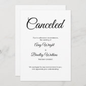 の結婚キャンセル済みアナウンスカエレガントード 招待状 (正面/裏面)