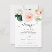 の結婚キャンセル – 延期 – 計画の変更 招待状 (正面)