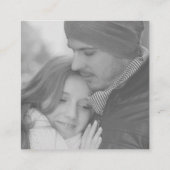 の結婚ギフトレジストリQRコードブラック&ホワイト写真 エンクロージャーカード (裏面)