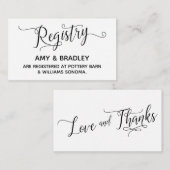 の結婚ギフト登録カーエレガントド エンクロージャーカード (正面/裏面)