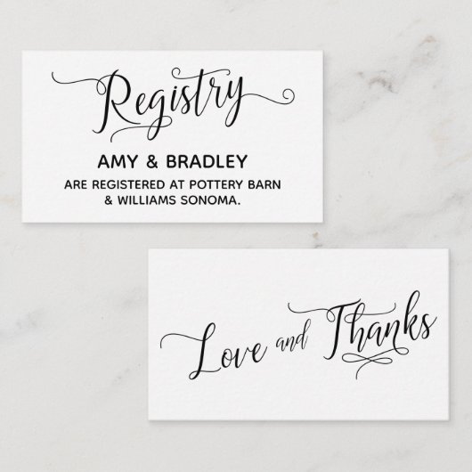 の結婚ギフト登録カーエレガントド エンクロージャーカード (正面/裏面)