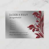 の結婚ギフト登録カード赤いスパークルクリスマス エンクロージャーカード (裏面)