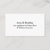 の結婚ギフト登録、スクリプエレガントトタイポグラフィ エンクロージャーカード (裏面)