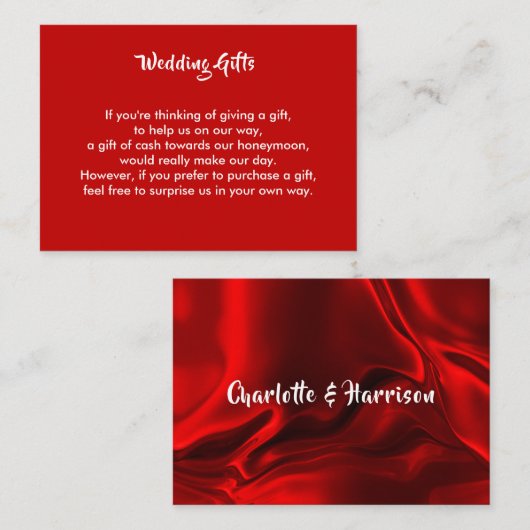 の結婚ギフト要請ハネムーンパーソナライズされた金 エンクロージャーカード (正面/裏面)