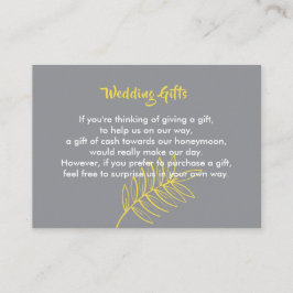 の結婚ギフト要請ハネムーンパーソナライズされた金 エンクロージャーカード