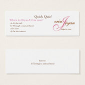 の結婚クイズカード (正面&裏面)