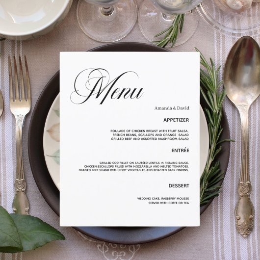 の結婚クラシックディナーカード