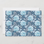 の結婚クラシックネイビーブルーフローラサンキューカード サンキューカード (裏面)