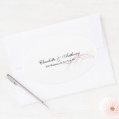 の結婚クリエイティブエレガント抽象芸術曲線(白) 楕円形シール (封筒)