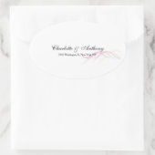 の結婚クリエイティブエレガント抽象芸術曲線(白) 楕円形シール (バッグ)