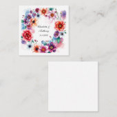 の結婚クリエイティブフローラ名カップル&日付 エンクロージャーカード (正面/裏面)