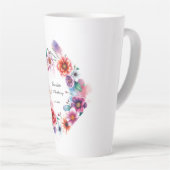 の結婚クリエイティブフローラ名カップル&日付 カフェラテマグ (右アングル)