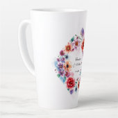 の結婚クリエイティブフローラ名カップル&日付 カフェラテマグ (左アングル)