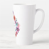 の結婚クリエイティブフローラ名カップル&日付 カフェラテマグ (右)