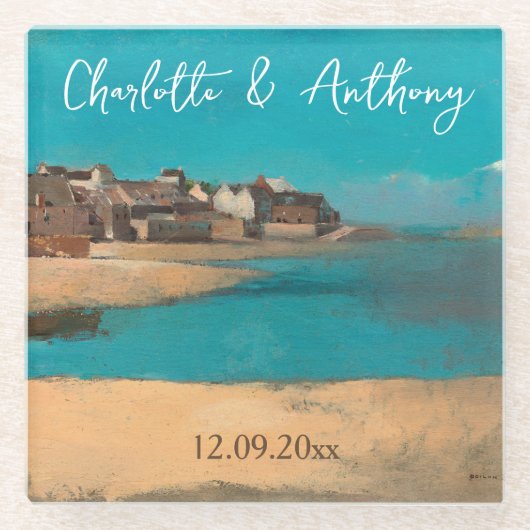 の結婚クリエイティブヴィレッジシースカイ印象派 ガラスコースター (正面)