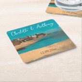 の結婚クリエイティブヴィレッジシースカイ印象派 スクエアペーパーコースター (アングル)