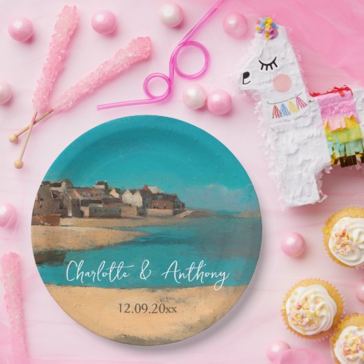 の結婚クリエイティブヴィレッジシースカイ印象派 ペーパープレート (パーティー)