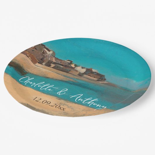 の結婚クリエイティブヴィレッジシースカイ印象派 ペーパープレート (アングル)