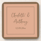 の結婚クリエイティブ書名日付 コースター (正面)
