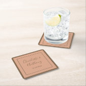 の結婚クリエイティブ書名日付 スクエアペーパーコースター (インサイチュ)