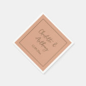 の結婚クリエイティブ書名日付 スタンダードカクテルナプキン (角)