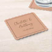 の結婚クリエイティブ書名日付 ペーパーコースター (アングル)