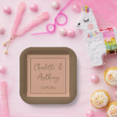 の結婚クリエイティブ書名日付 ペーパープレート (パーティー)