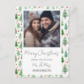 の結婚クリスマスツリーは日付はがきを保存 ポストカード (正面)