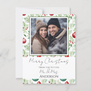 の結婚クリスマス日付はがきを保存 ポストカード