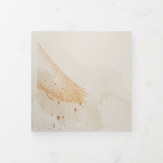 の結婚クリームすべて1つのエメラルドグリーンバラフローラ 三つ折り招待状 (カバー)