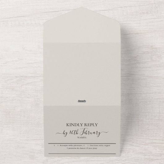 の結婚クリーム1つの招待状内のすべての日付を保存 オールインワン招待状 (外側)