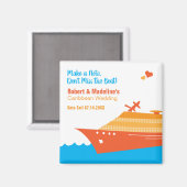 の結婚クルーズが日付を保存 マグネット (正面/裏面)