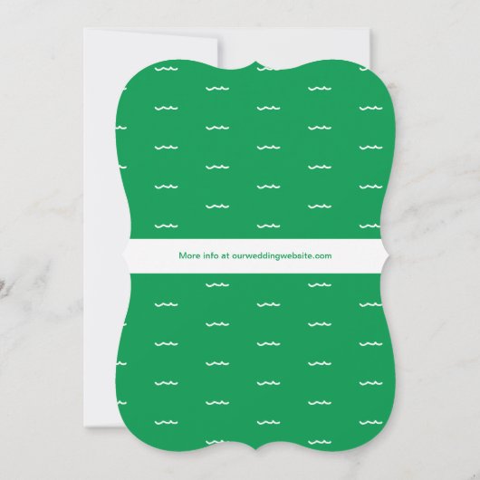 の結婚クルーズ船が緑の船のハートに乗り込む 招待状 (裏面)