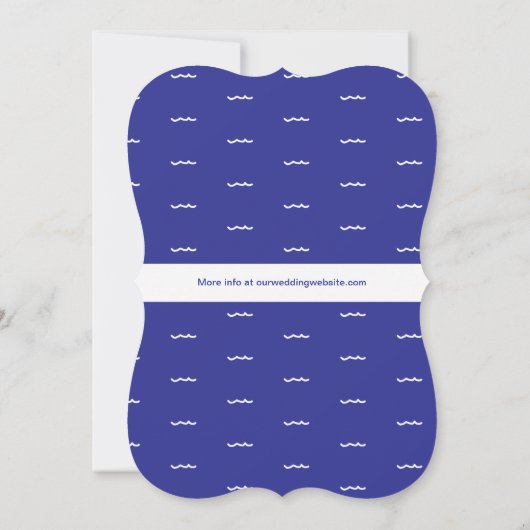 の結婚クルーズ船が青い船のハートに乗り込む 招待状 (裏面)