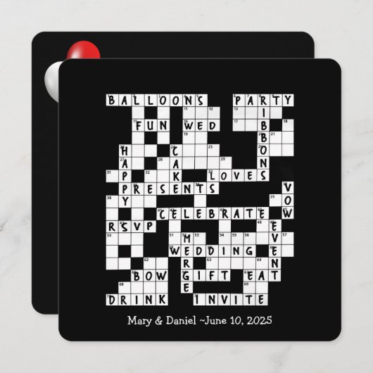 の結婚クロスワードパズル招待状 招待状 (正面/裏面)
